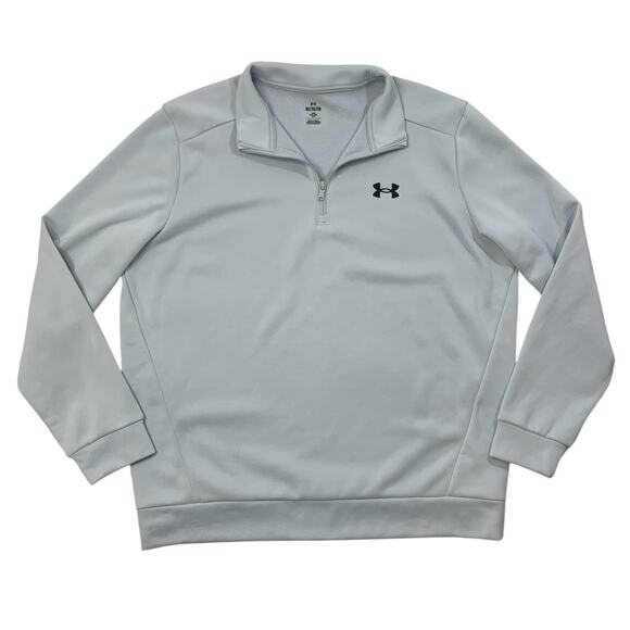 Under Armour Sweatshirt Mens XL Extra Large Grey Quarter Zip Fleece Lined Golf - Picture 1 of 12